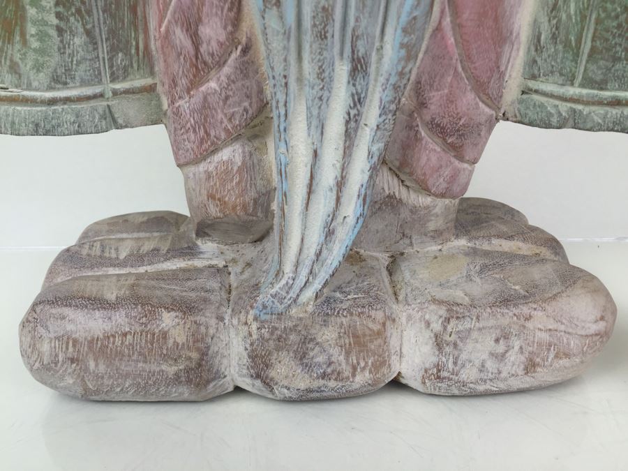 Huge Hand Carved Wooden Chinese Man Carrying Buckets Of Turtles [Photo 11]