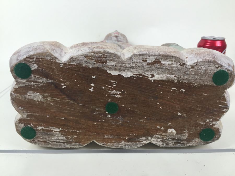 Huge Hand Carved Wooden Chinese Man Carrying Buckets Of Turtles [Photo 12]