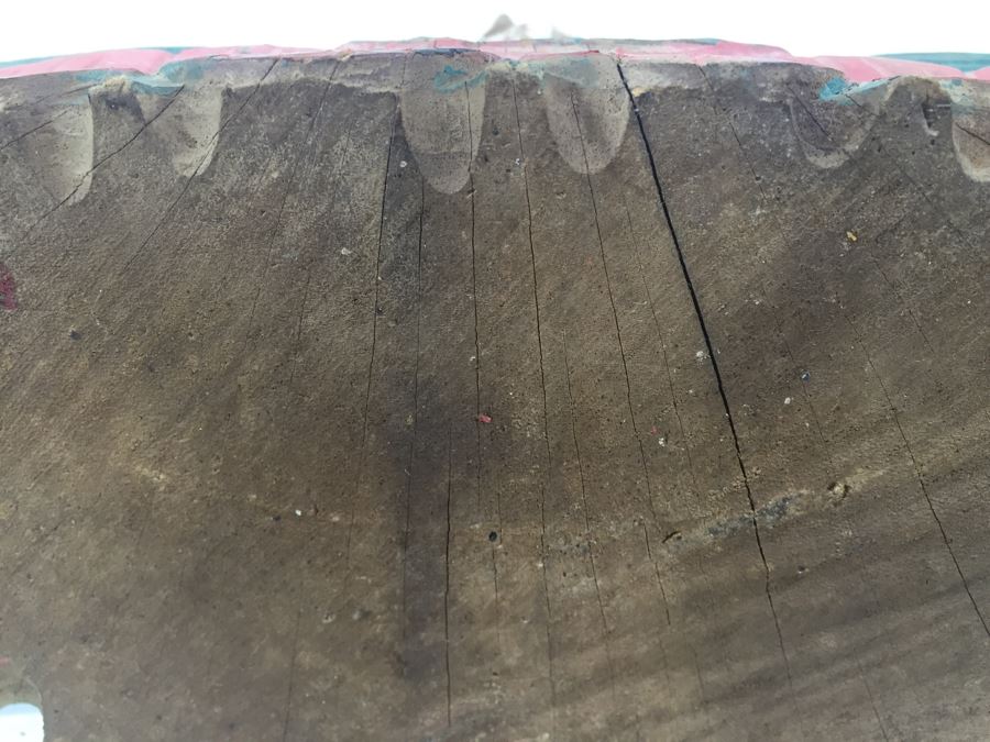 Large Vintage Thai Wood Carved Painted Statue [Photo 16]