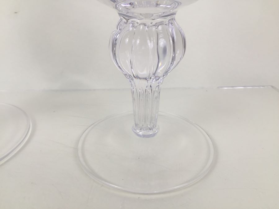 Pair Of Very Tall Footed Glass Vessels With Lids Made In Poland [Photo 4]