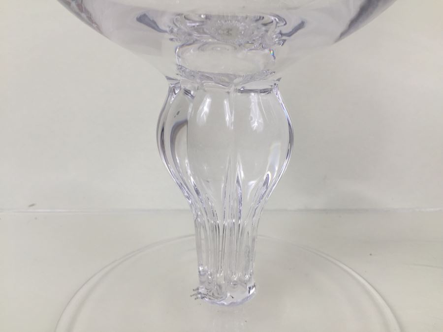 Pair Of Very Tall Footed Glass Vessels With Lids Made In Poland [Photo 8]