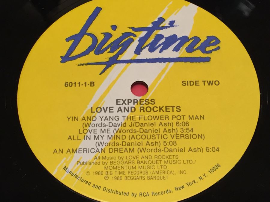 Love And Rockets ‎- Express - Big Time ‎- 6011-1-B Vinyl Record [Photo 9]