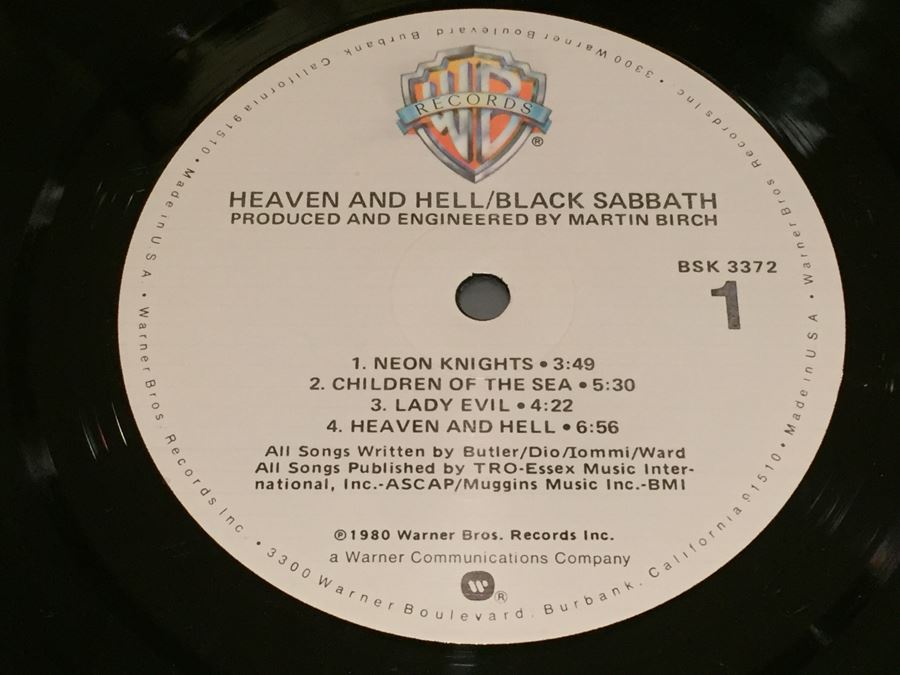 Black Sabbath ‎- Heaven And Hell - Warner Bros. Records ‎- BSK 3372 Vinyl Record [Photo 4]