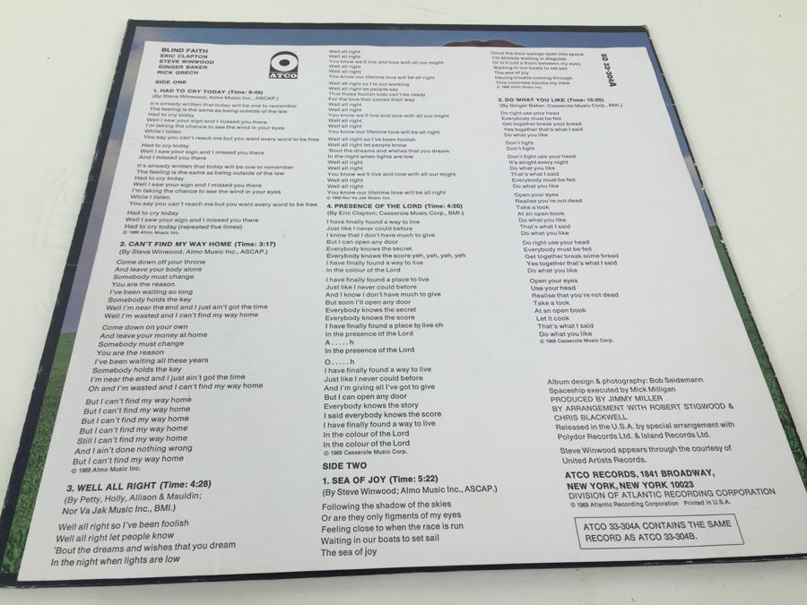 Blind Faith - Blind Faith - ATCO Records ‎- SD 33-304 [Photo 3]