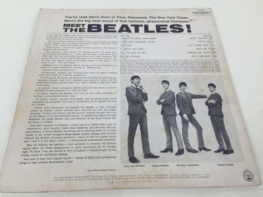 The Beatles ‎- Meet The Beatles! - Capitol Records ‎- T-2047 [Photo 2]
