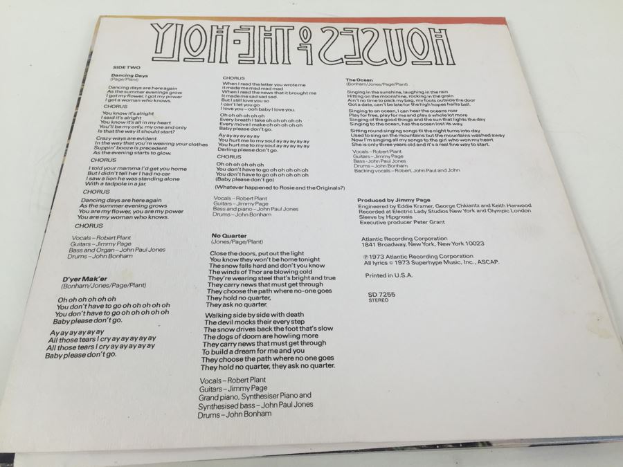 Led Zeppelin ‎- Houses Of The Holy - Atlantic ‎- SD 7255 [Photo 7]
