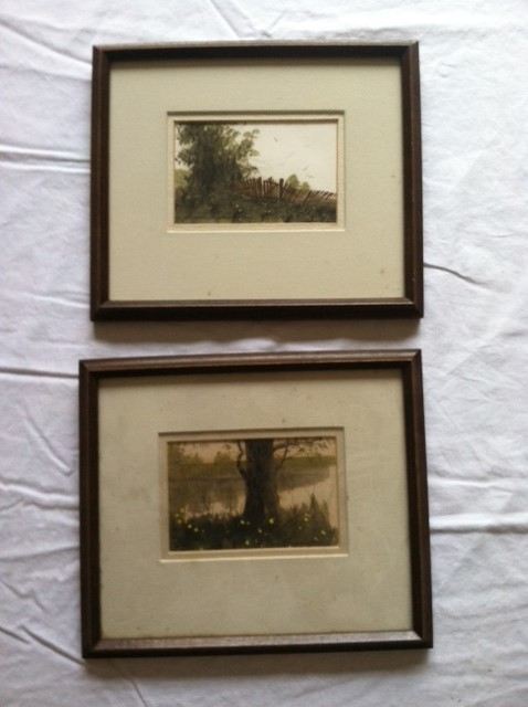 Pair of Small Framed Watercolors