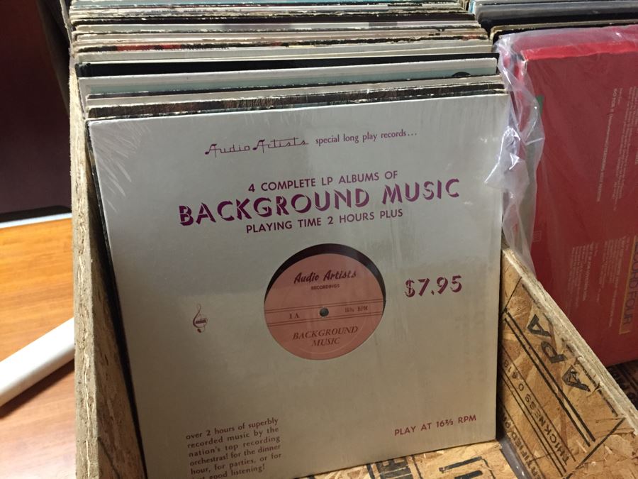 Large Record Browser Bin On Casters With Lower Shelf And 33RPM And 45RPM Records [Photo 18]