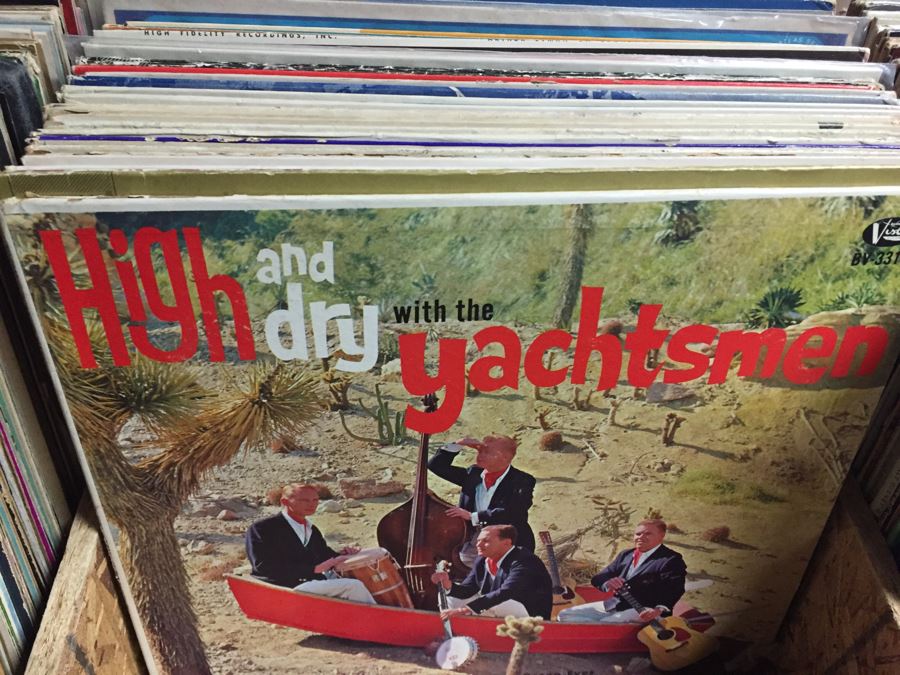 Large Record Browser Bin On Casters With Lower Shelf And 33RPM And 45RPM Records [Photo 13]