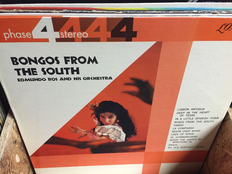 Large Record Browser Bin On Casters With Lower Shelf And 33RPM And 45RPM Records [Photo 16]