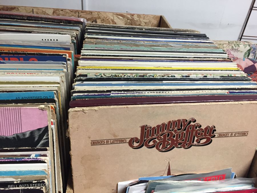Large Record Browser Bin On Casters With Lower Shelf And 33RPM And 45RPM Records [Photo 12]