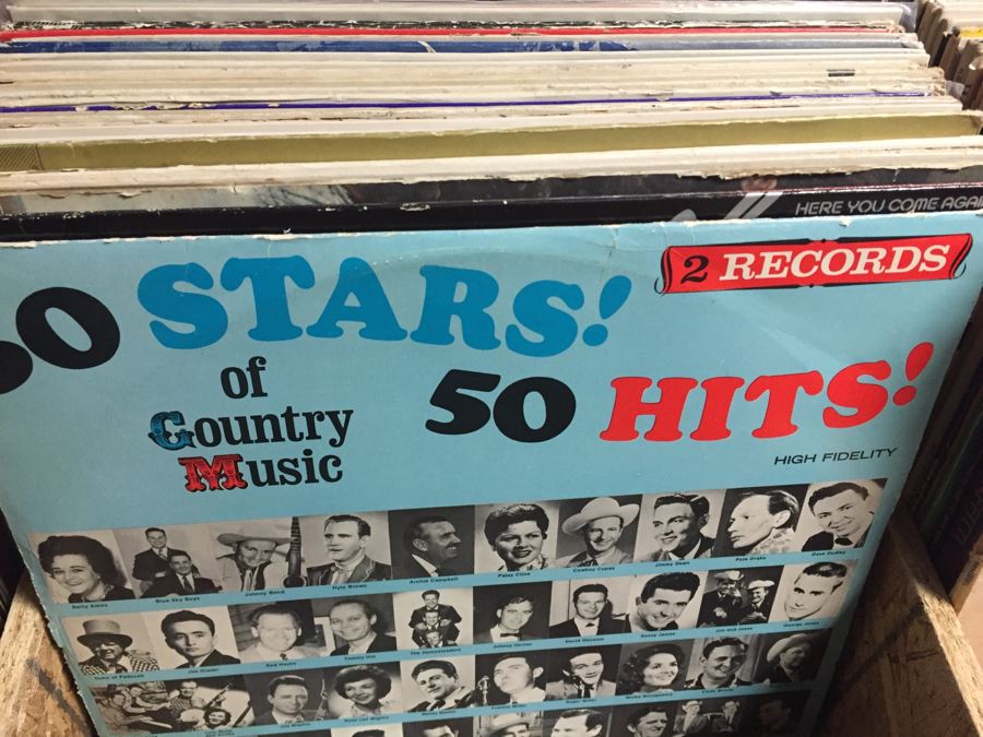 Large Record Browser Bin On Casters With Lower Shelf And 33RPM And 45RPM Records [Photo 14]