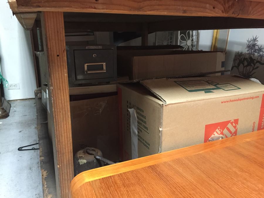Large Record Browser Bin On Casters With Lower Shelf And 33RPM And 45RPM Records [Photo 7]