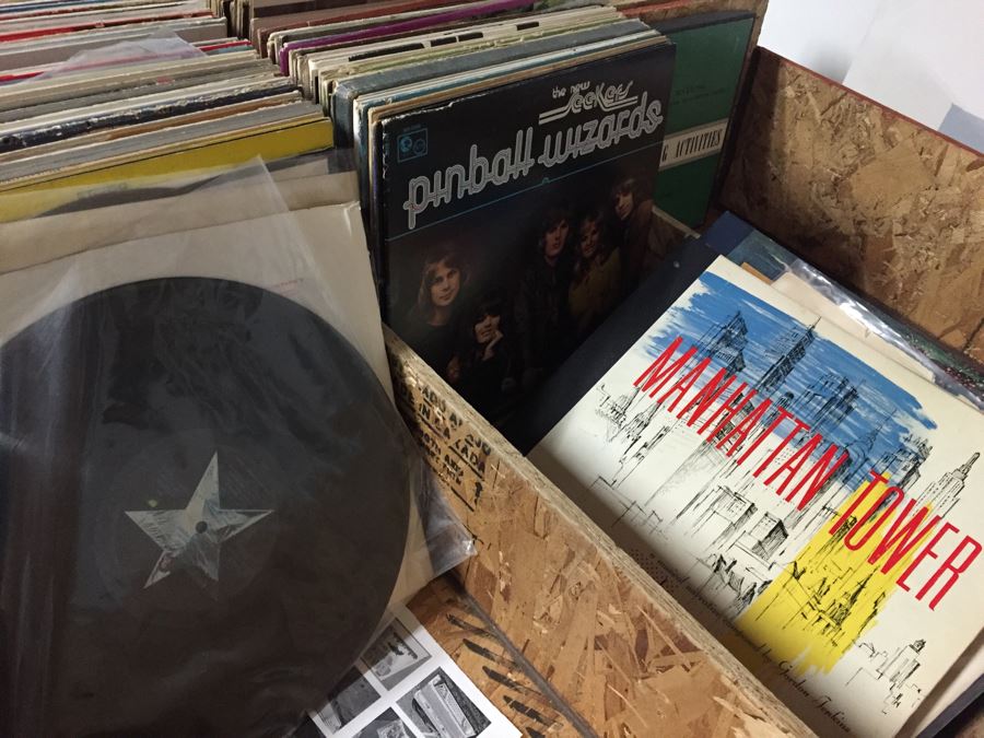 Large Record Browser Bin On Casters With Lower Shelf And 33RPM And 45RPM Records [Photo 20]