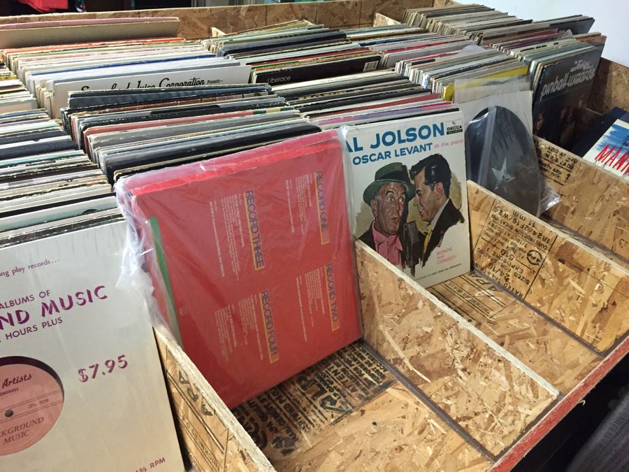 Large Record Browser Bin On Casters With Lower Shelf And 33RPM And 45RPM Records [Photo 17]