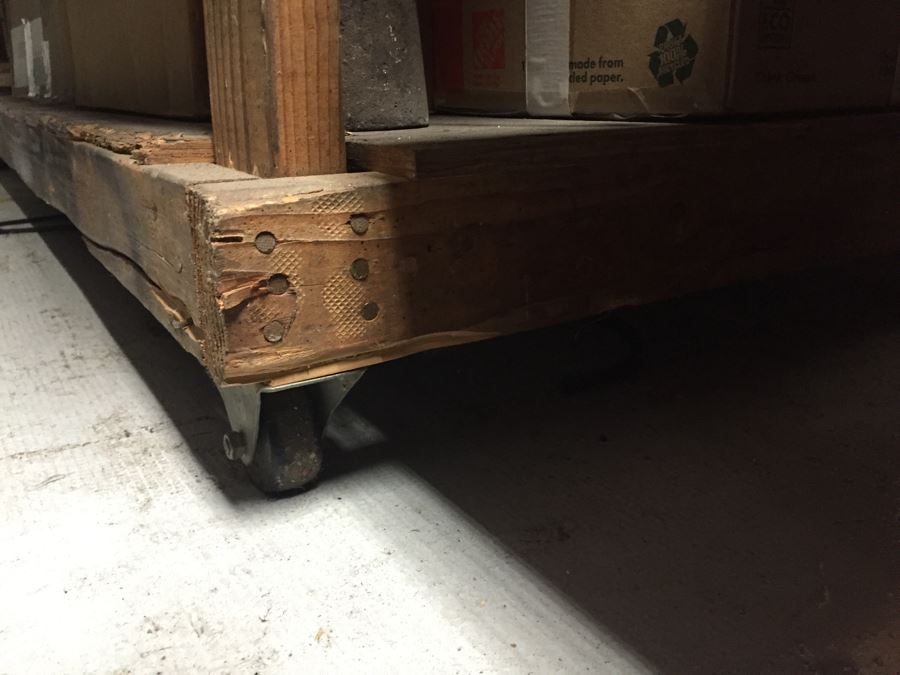 Large Record Browser Bin On Casters With Lower Shelf And 33RPM And 45RPM Records [Photo 6]