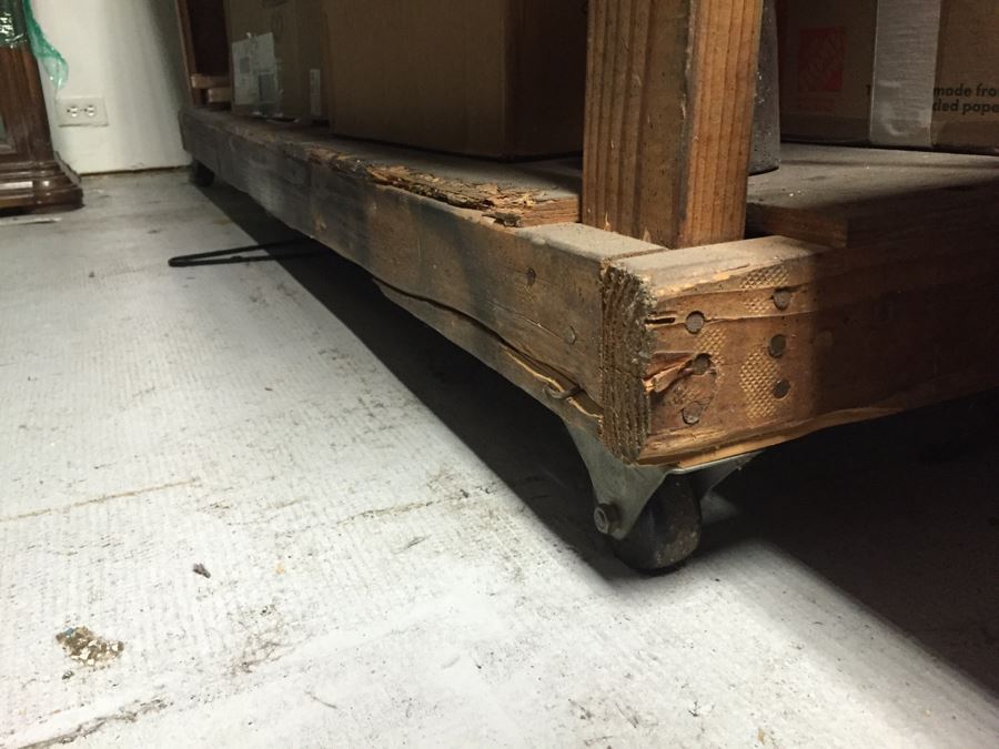 Large Record Browser Bin On Casters With Lower Shelf And 33RPM And 45RPM Records [Photo 5]