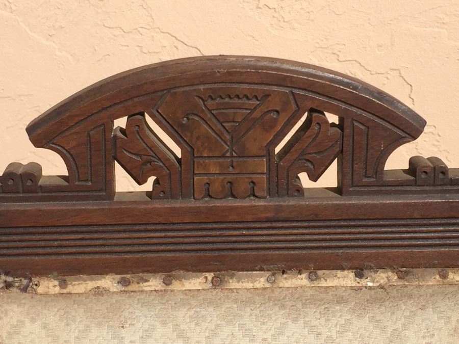 Antique Wooden Chair With Casters Needs Reupholstering   16394 Sv2b 