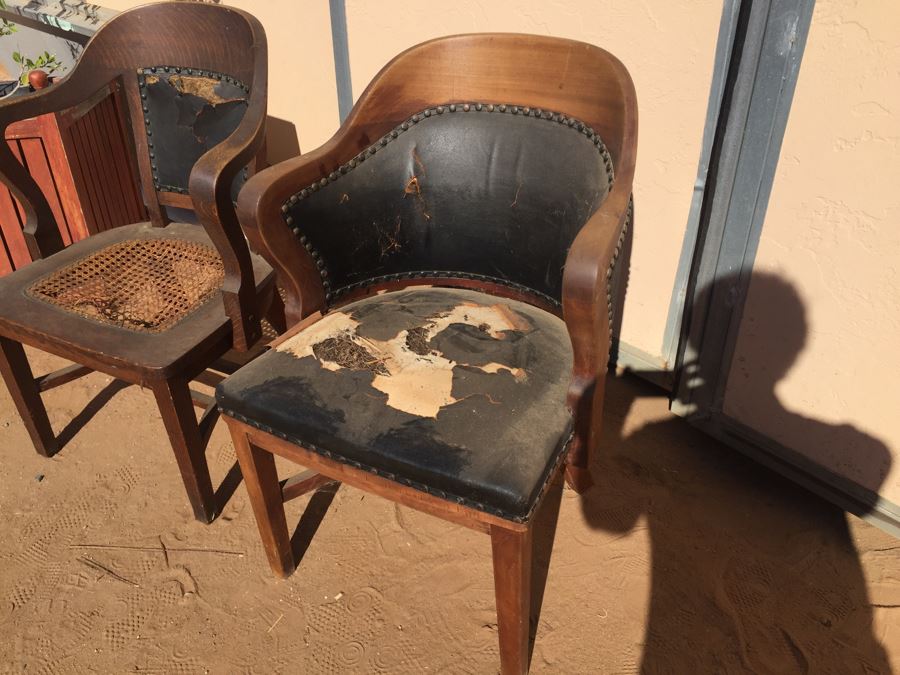 Pair Of Wooden Chairs By The B.L. Marble Chair Company Needs Reupholstering [Photo 5]