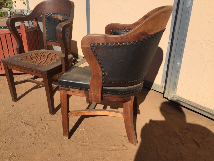 Pair Of Wooden Chairs By The B L Marble Chair Company Needs