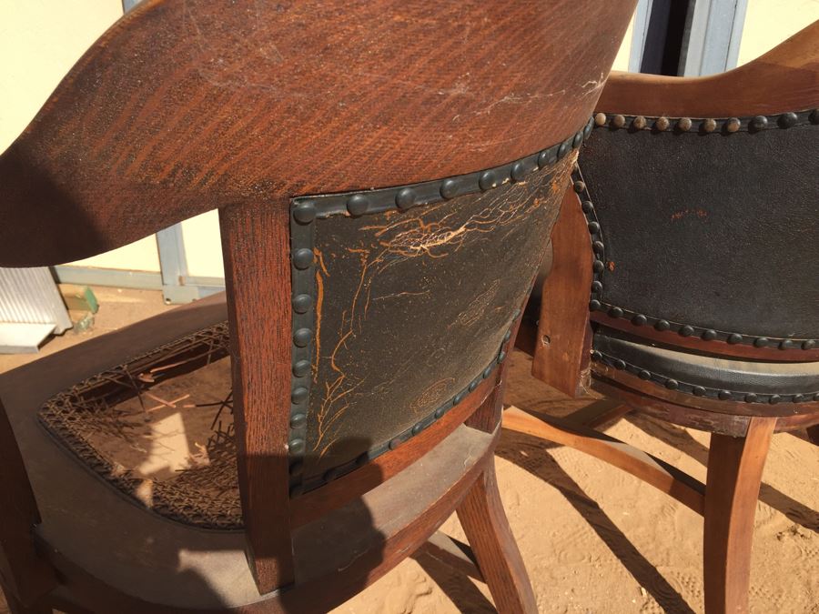 Pair Of Wooden Chairs By The B.L. Marble Chair Company Needs Reupholstering [Photo 12]