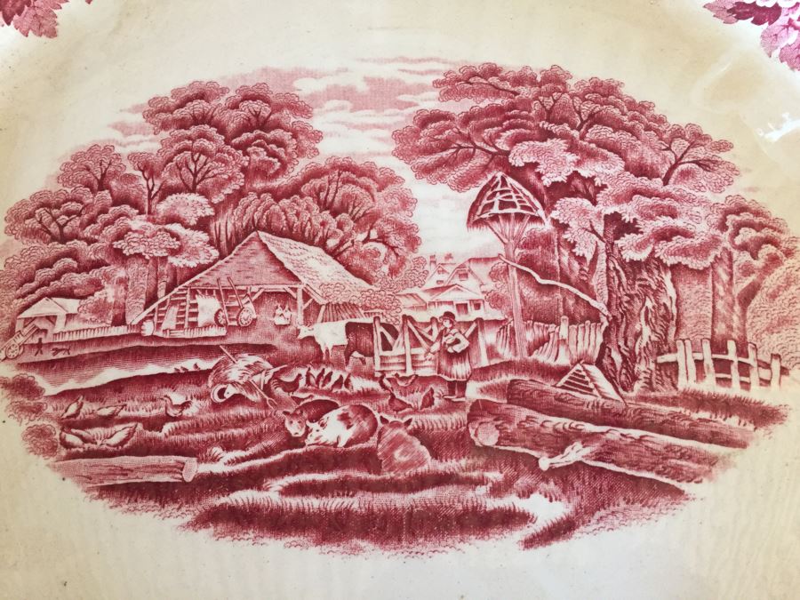 Huge Transferware Lot Of Plates, Platters, Cups, Woods Ware, Johnson Bros, John Maddock & Sons, More [Photo 4]