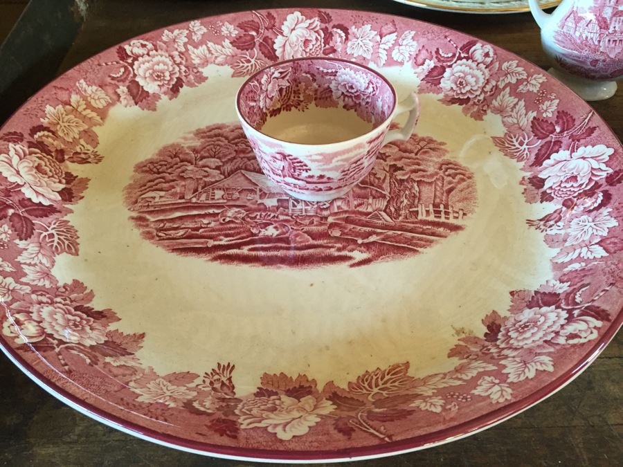 Huge Transferware Lot Of Plates, Platters, Cups, Woods Ware, Johnson Bros, John Maddock & Sons, More [Photo 7]