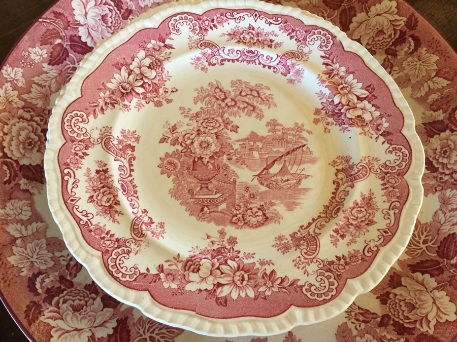 Huge Transferware Lot Of Plates, Platters, Cups, Woods Ware, Johnson Bros, John Maddock & Sons, More [Photo 43]