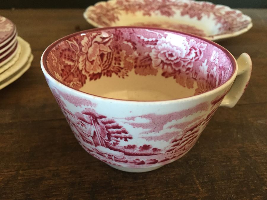 Huge Transferware Lot Of Plates, Platters, Cups, Woods Ware, Johnson Bros, John Maddock & Sons, More [Photo 15]