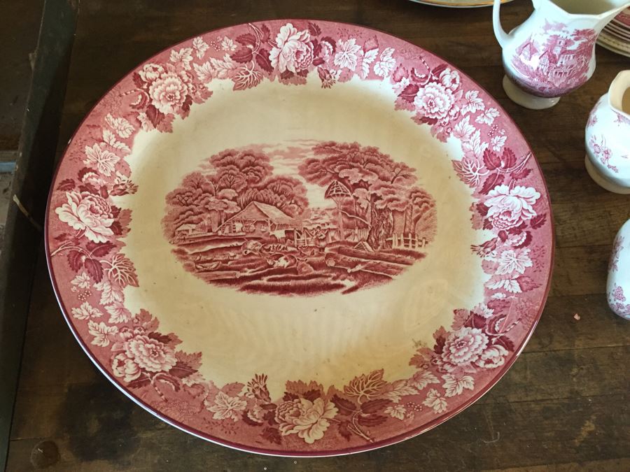 Huge Transferware Lot Of Plates, Platters, Cups, Woods Ware, Johnson Bros, John Maddock & Sons, More [Photo 2]
