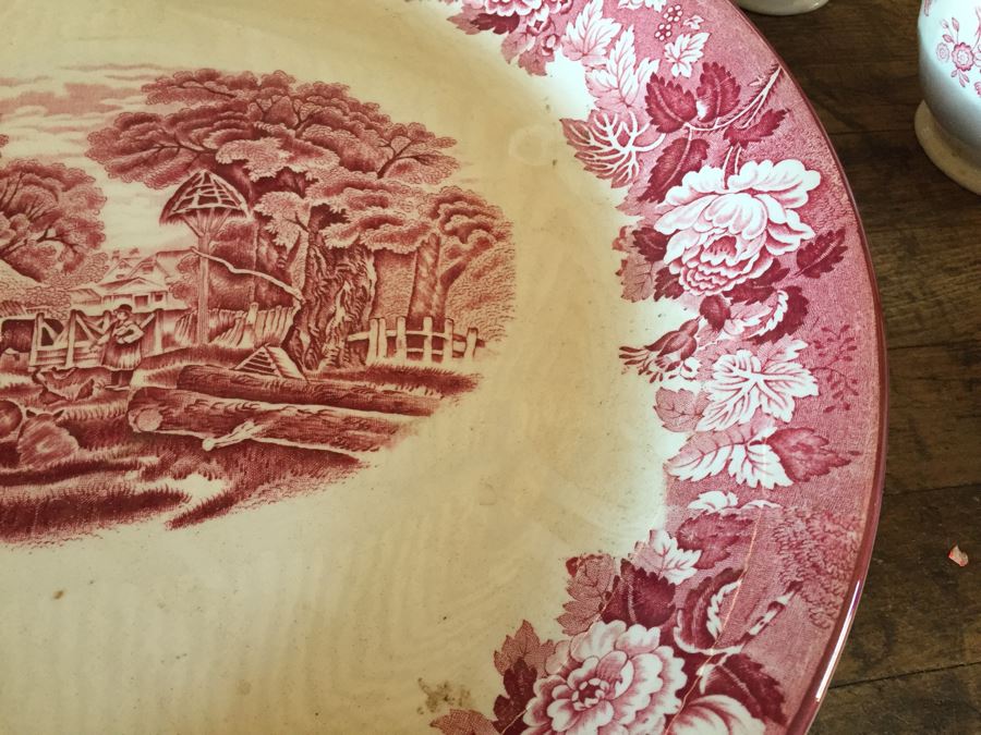Huge Transferware Lot Of Plates, Platters, Cups, Woods Ware, Johnson Bros, John Maddock & Sons, More [Photo 6]
