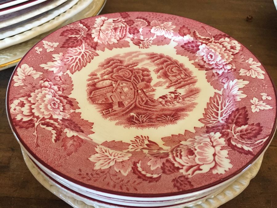 Huge Transferware Lot Of Plates, Platters, Cups, Woods Ware, Johnson Bros, John Maddock & Sons, More [Photo 17]