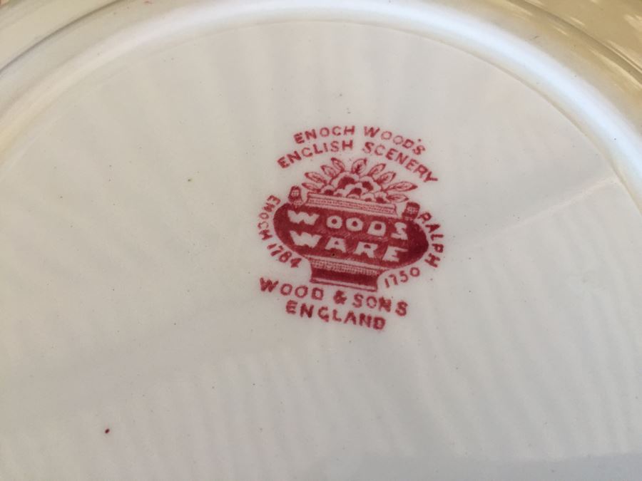 Huge Transferware Lot Of Plates, Platters, Cups, Woods Ware, Johnson Bros, John Maddock & Sons, More [Photo 27]