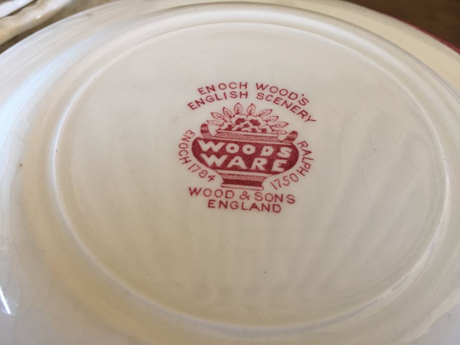 Huge Transferware Lot Of Plates, Platters, Cups, Woods Ware, Johnson Bros, John Maddock & Sons, More [Photo 19]