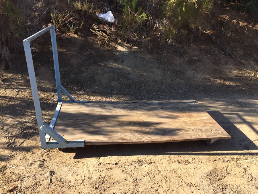 Vintage Metal And Wood Push Cart [Photo 1]