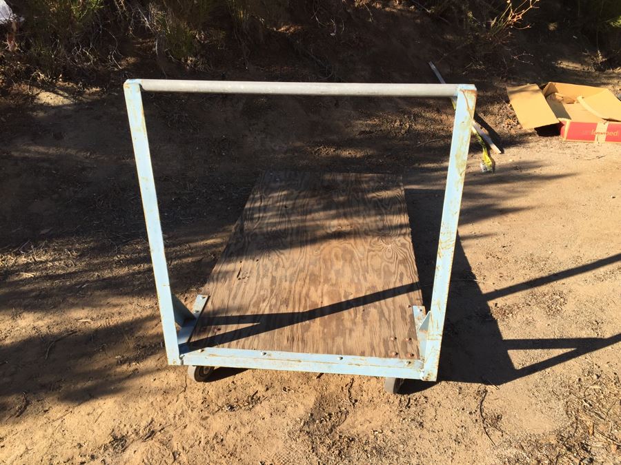 Vintage Metal And Wood Push Cart [Photo 3]