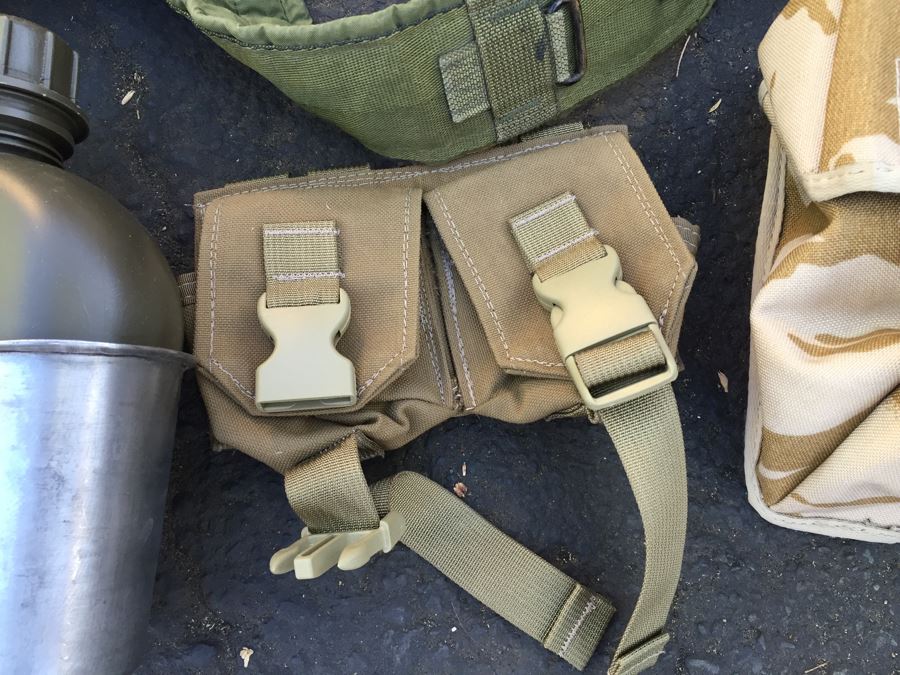 Military Lot With Tactical Load Bearing Vest, Canteens, Belts, Survival Kit, Hats [Photo 10]