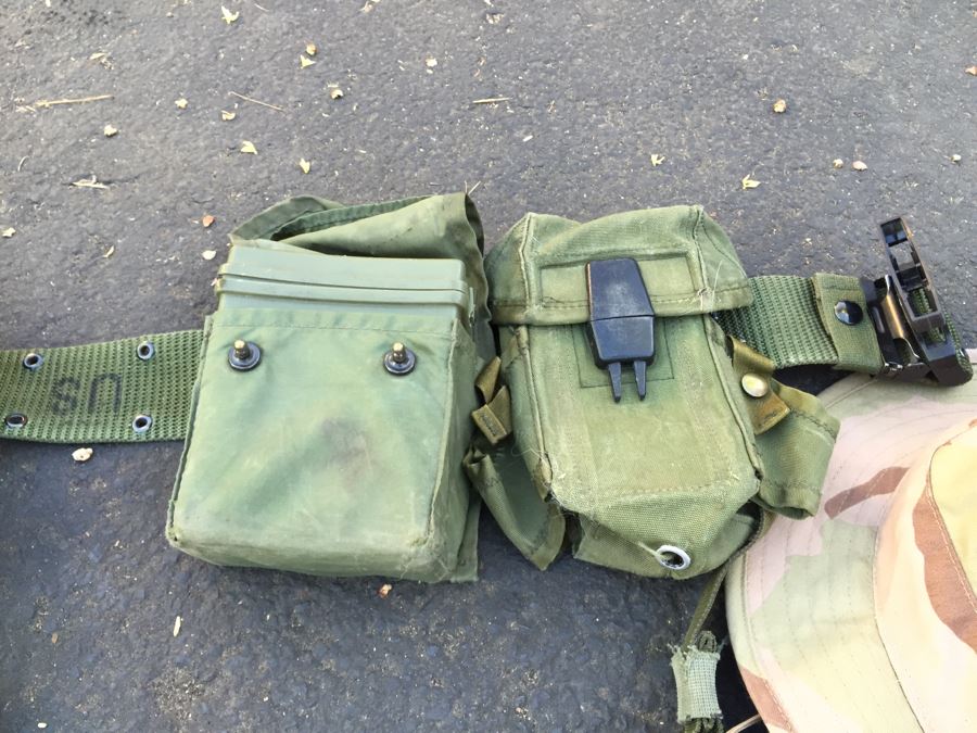 Military Lot With Tactical Load Bearing Vest, Canteens, Belts, Survival Kit, Hats [Photo 16]