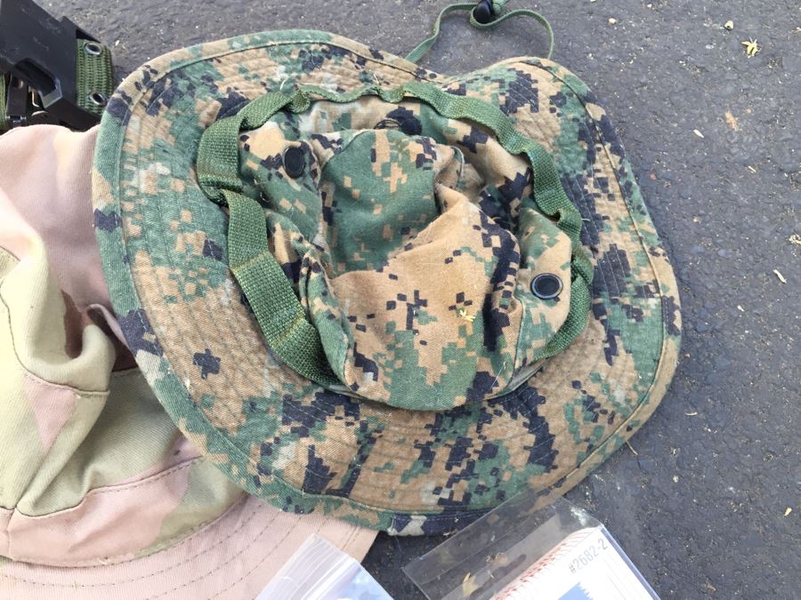 Military Lot With Tactical Load Bearing Vest, Canteens, Belts, Survival Kit, Hats [Photo 14]