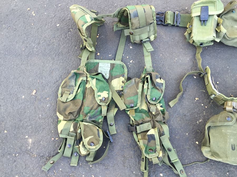 Military Lot With Tactical Load Bearing Vest, Canteens, Belts, Survival Kit, Hats [Photo 2]
