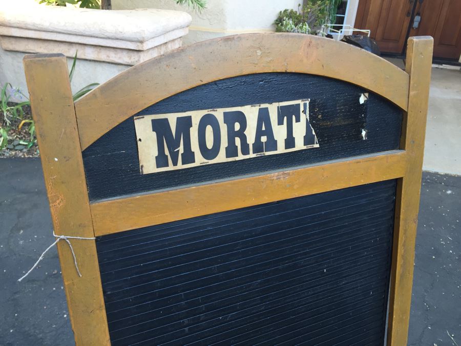 Vintage Wood And Metal Easel Sign Holds Letters [Photo 5]