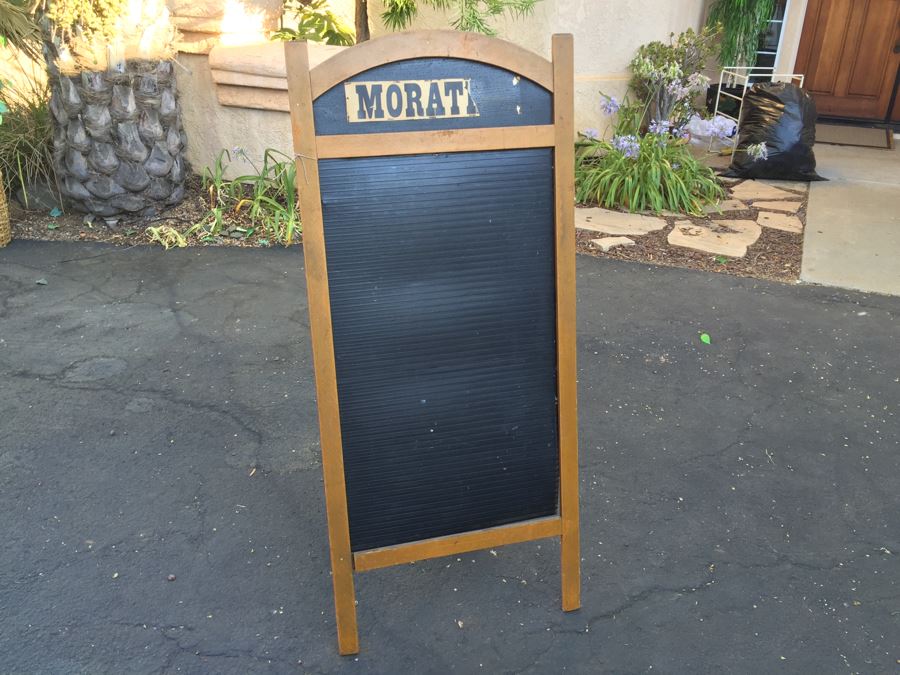 Vintage Wood And Metal Easel Sign Holds Letters [Photo 1]