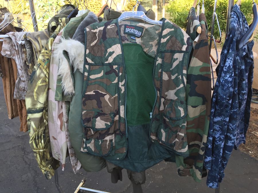Huge Military And Hunting Camo Lot Cabela's Military Flight Jacket Does Not Include Clothes Rack [Photo 6]