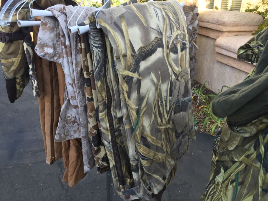 Huge Military And Hunting Camo Lot Cabela's Military Flight Jacket Does Not Include Clothes Rack [Photo 26]