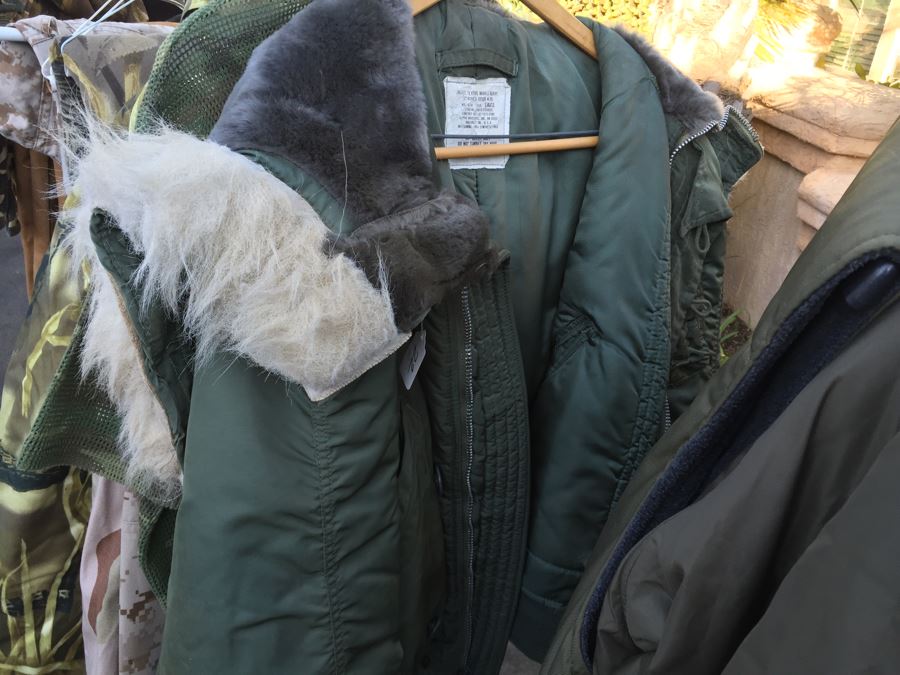 Huge Military And Hunting Camo Lot Cabela's Military Flight Jacket Does Not Include Clothes Rack [Photo 2]