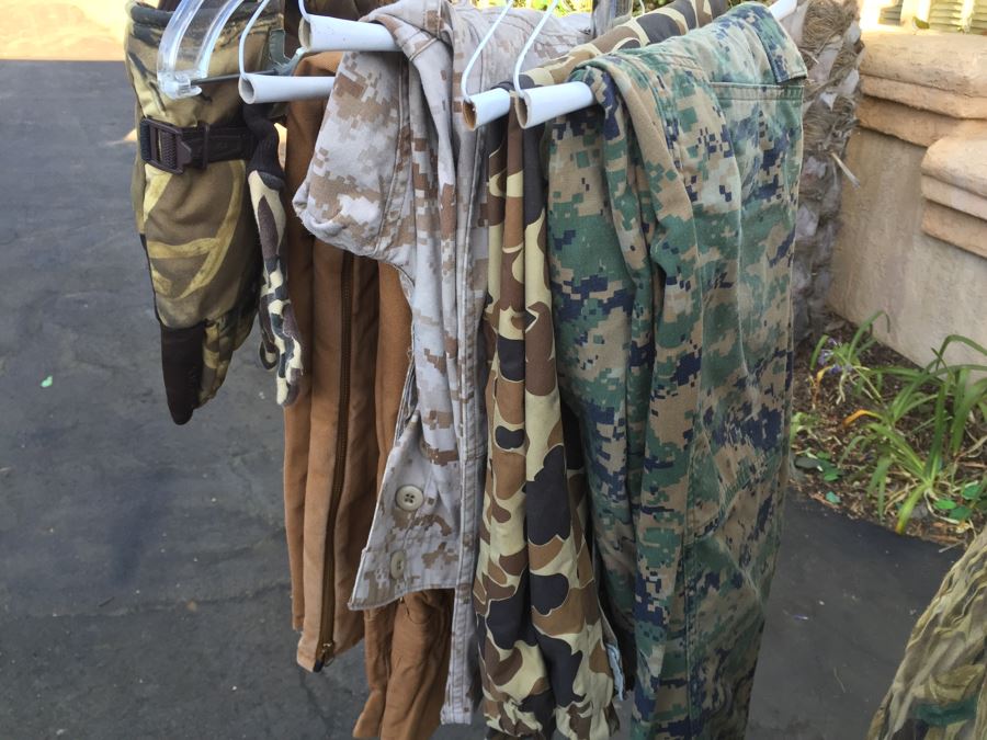 Huge Military And Hunting Camo Lot Cabela's Military Flight Jacket Does Not Include Clothes Rack [Photo 29]