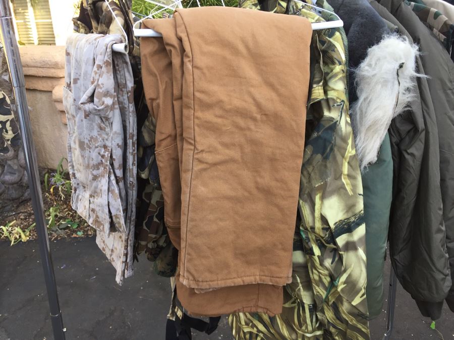 Huge Military And Hunting Camo Lot Cabela's Military Flight Jacket Does Not Include Clothes Rack [Photo 33]