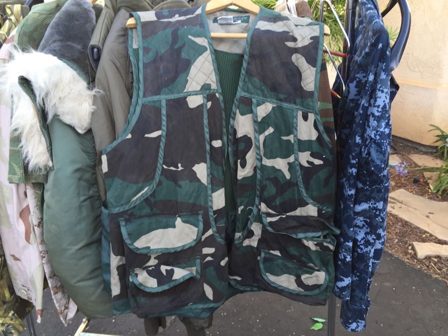 Huge Military And Hunting Camo Lot Cabela's Military Flight Jacket Does Not Include Clothes Rack [Photo 8]