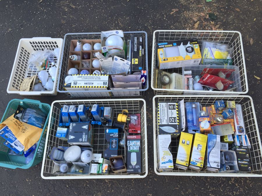 Light Bulb And Electrical Lot (Does Not Include Wire Mesh Baskets) [Photo 1]