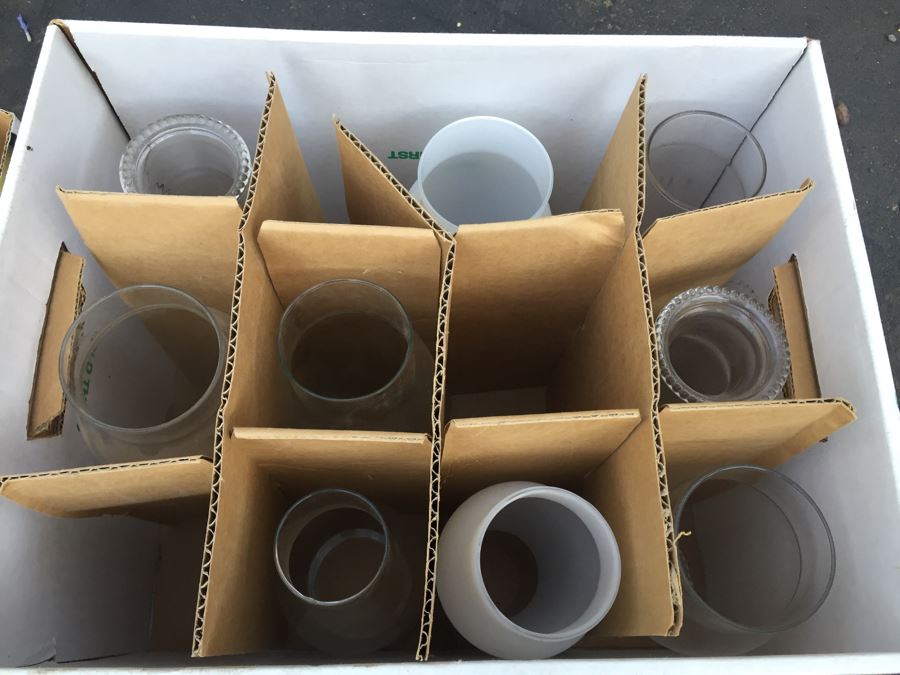 Huge Glass Lamp Shade And Hurricane Lot [Photo 8]